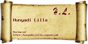 Hunyadi Lilla névjegykártya